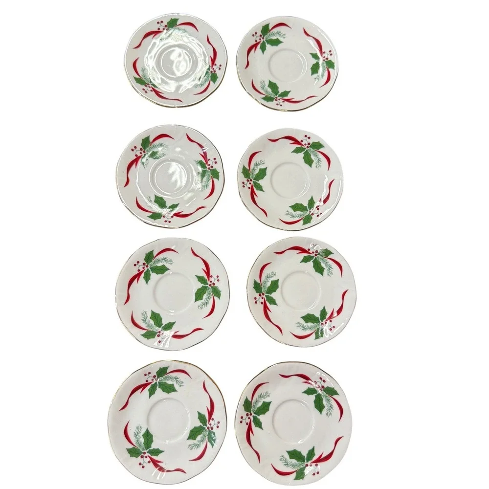 Victorian Holiday by Southington by Baum Brothers 17 Piece Saucer Teacup Teapot